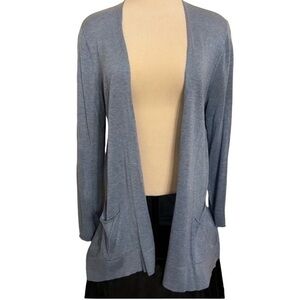 EILEEN FISHER Lightweight Blue Grey‎ Tencel Merino Wool Cardigan Size Medium